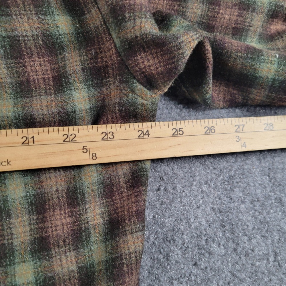 Pendleton Outdoor Shirt Mens XL Green Brown Plaid Washable Wool Button Up - Picture 4 of 9